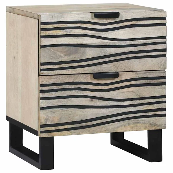 Table de chevet Blanc 40 x 33 x 46 cm Bois d'ingénierie