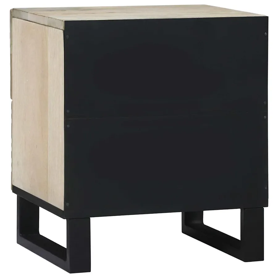 Table de chevet Blanc 40 x 33 x 46 cm Bois d'ingénierie - 5