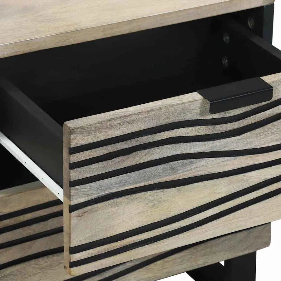 Table de chevet Blanc 40 x 33 x 46 cm Bois d'ingénierie - 7