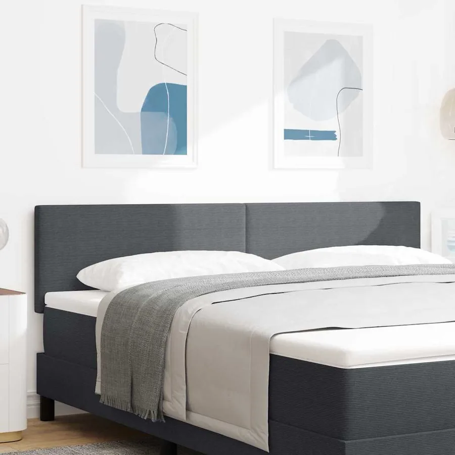 Tête de lit Gris foncé 180 cm Tissu en velours côtelé