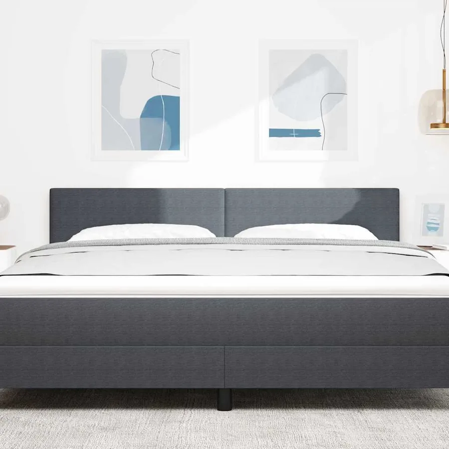 Tête de lit Gris foncé 180 cm Tissu en velours côtelé - 3