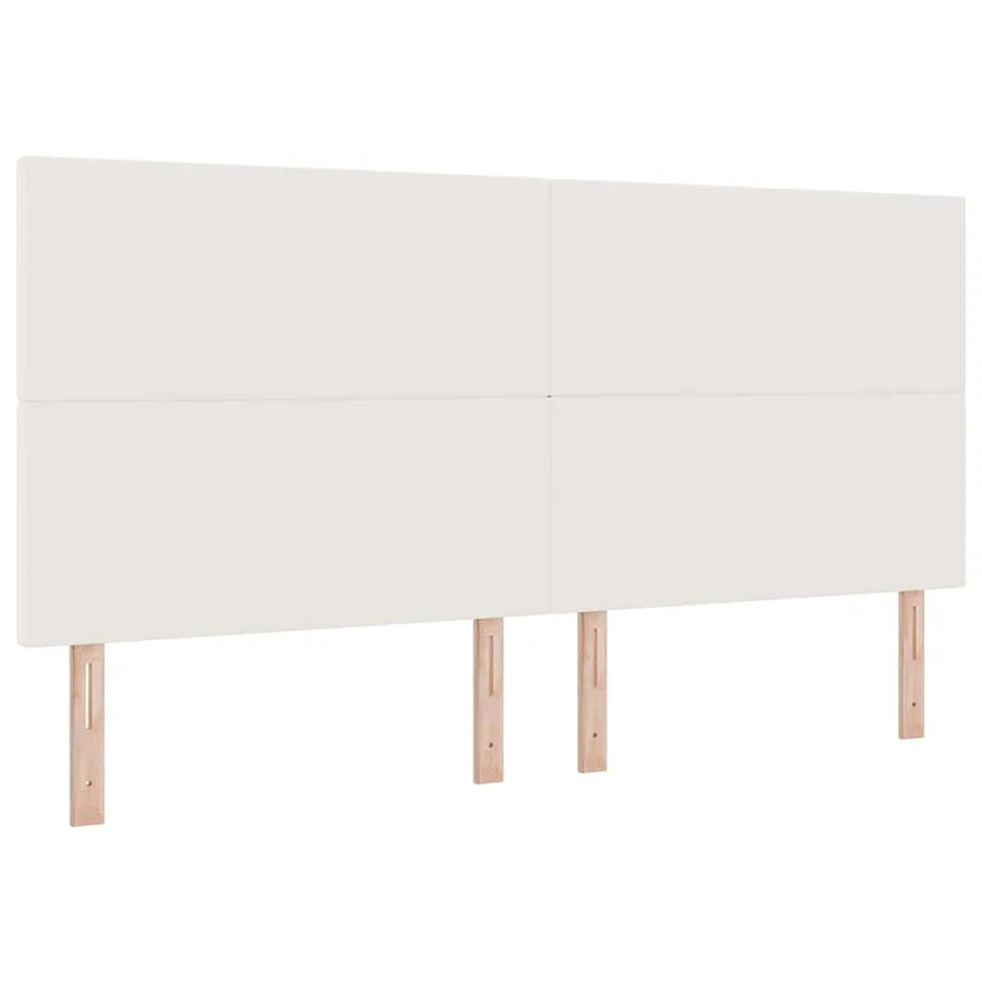 Tête de lit Crème 200 cm Tissu en velours côtelé - 2