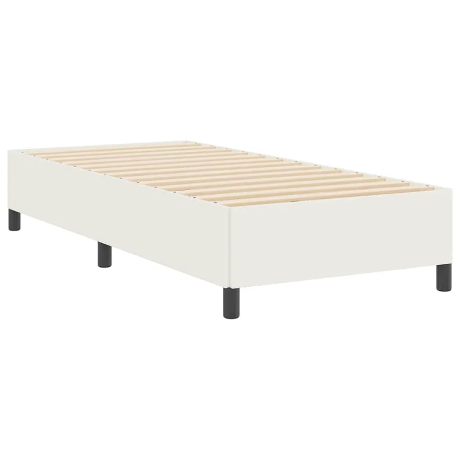 Lit à ressorts Crème 90 x 200 cm Tissu en velours côtelé - 7