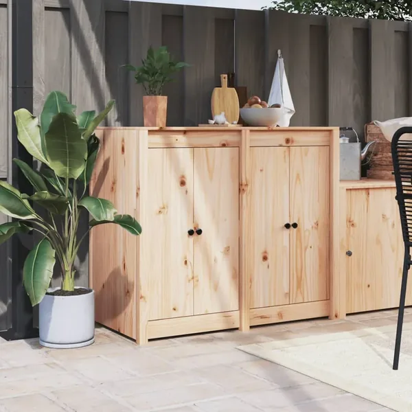 Armoire de cuisine d'extérieur MEPPEL bois de pin massif