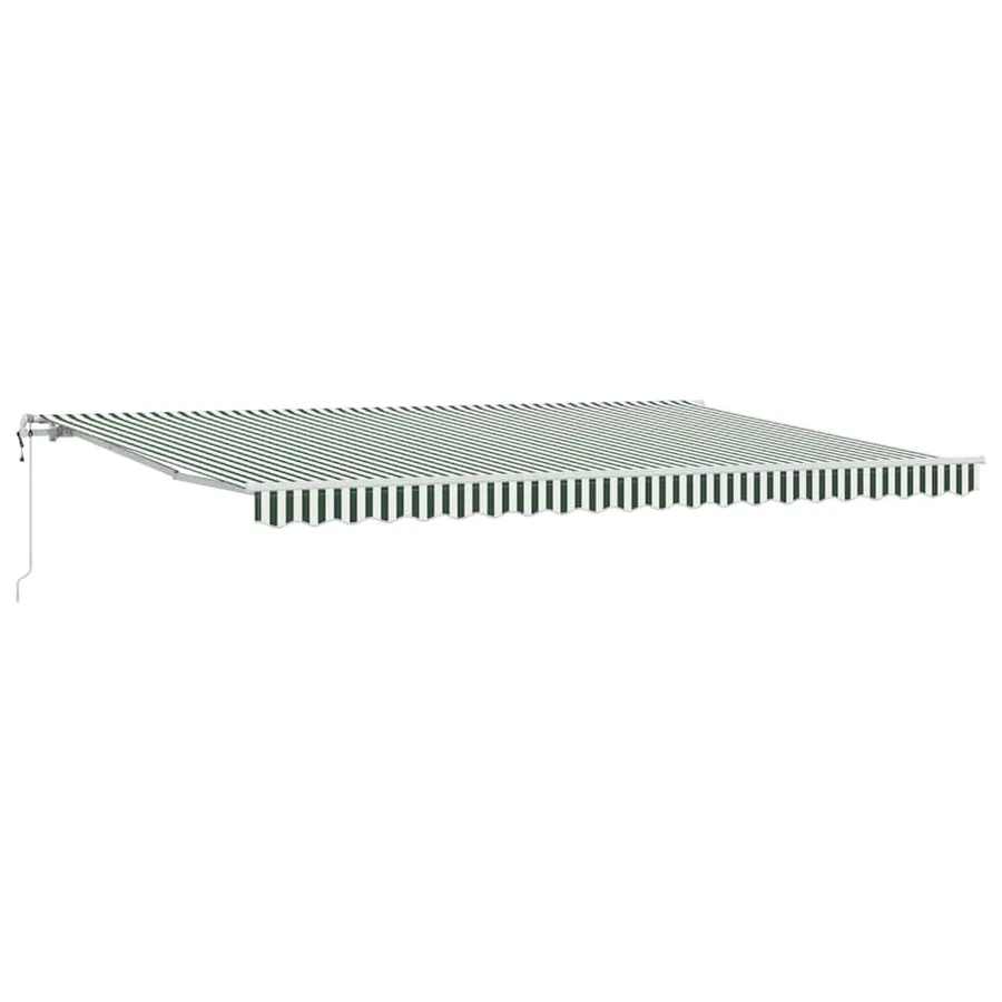 Auvent rétractable Vert et blanc 500 × 300 cm - 2