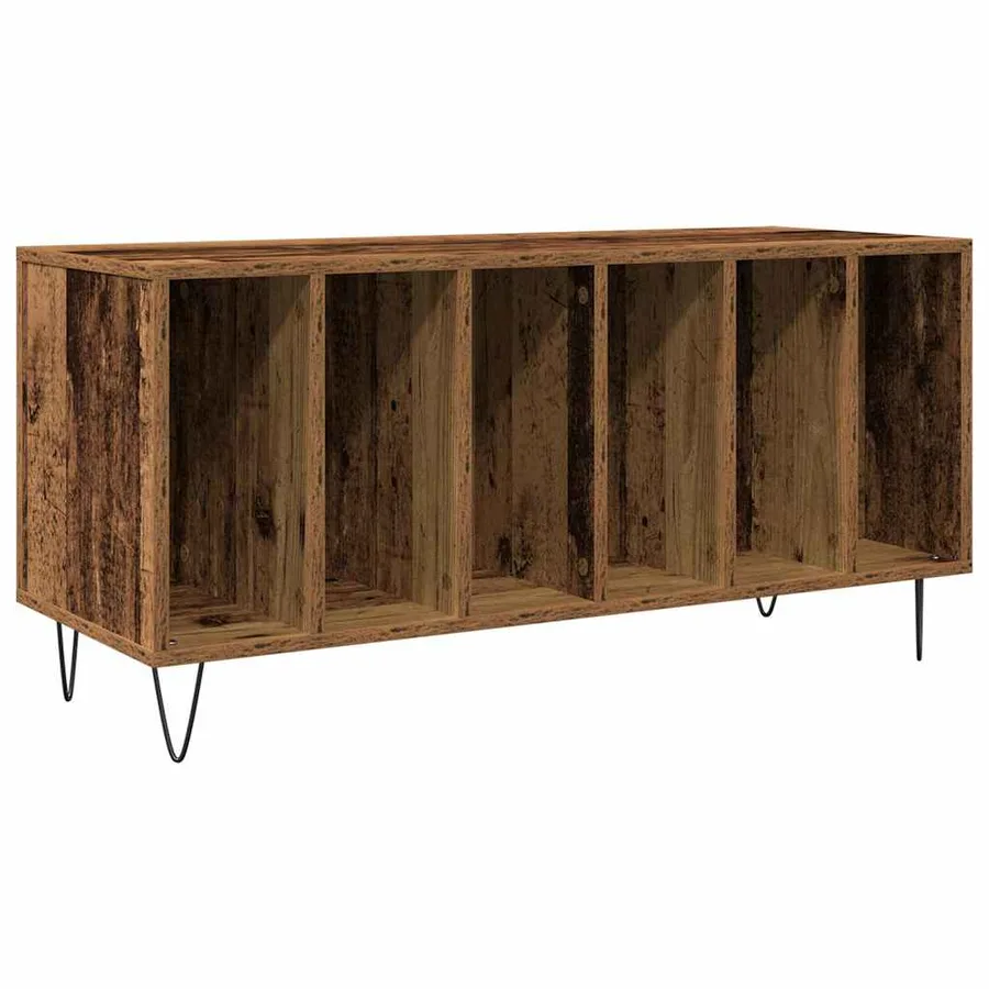Meuble à vinyles Bois ancien 100 x 38 x 48 cm Bois d'ingénierie - 2