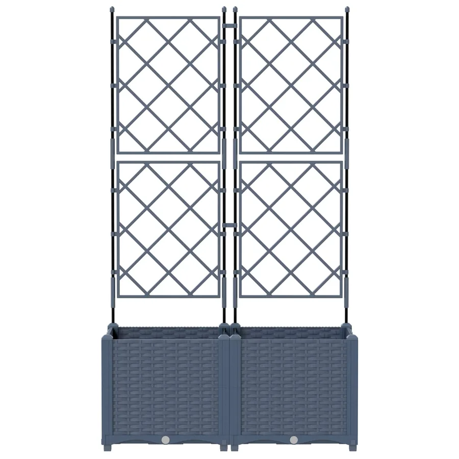Cache-pot de jardin 2 pc Gris 80 x 40 x 143 cm PP - 4