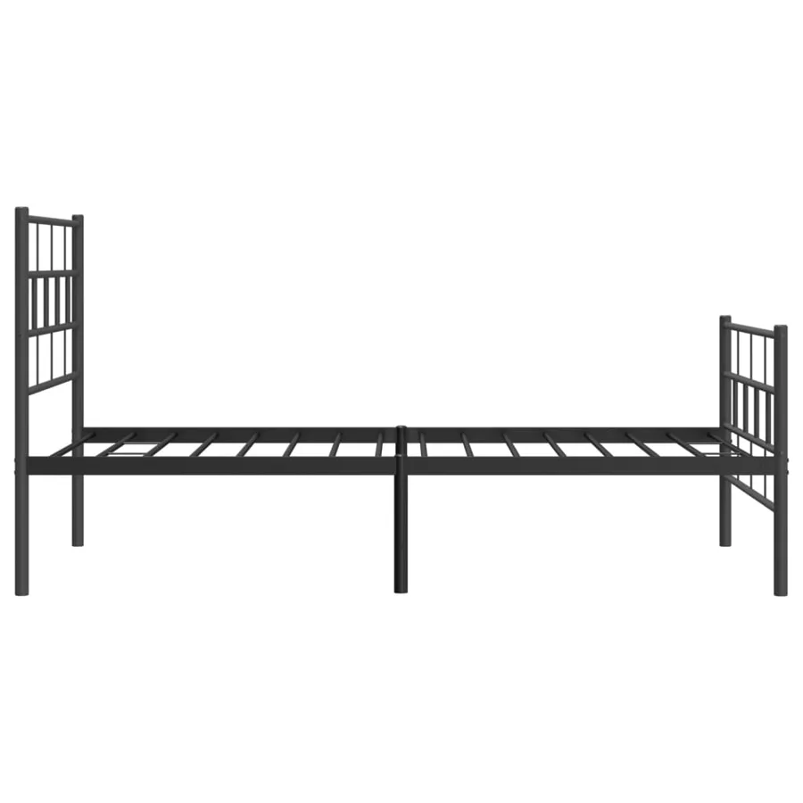Cadre de lit métal sans matelas avec pied de lit noir 107x203cm - 6
