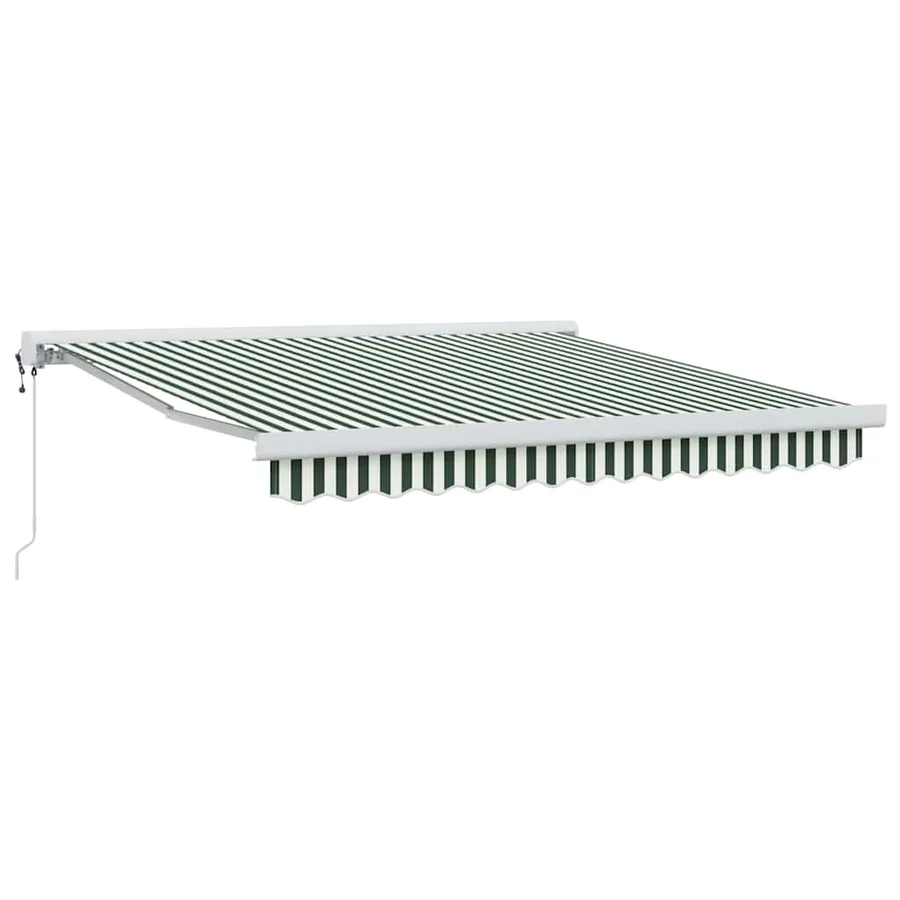 Auvent rétractable Vert et blanc 350 x 250 x 165 cm - 2