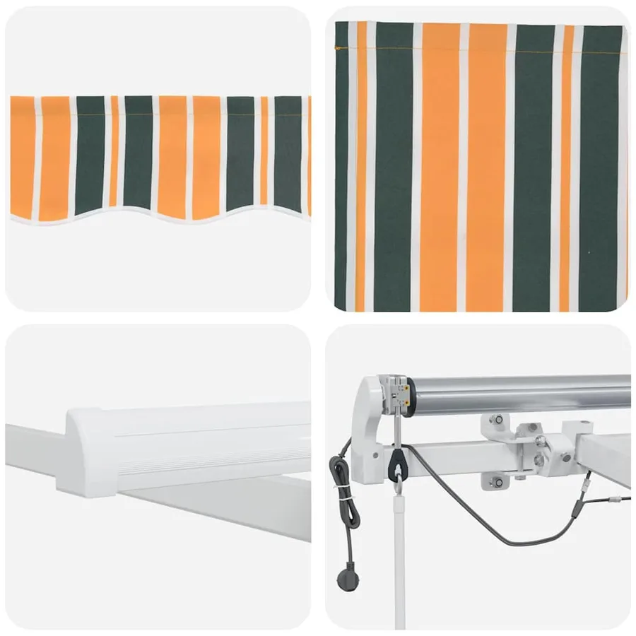 Auvent rétractable Vert et jaune 350 x 250 cm Polyester - 10