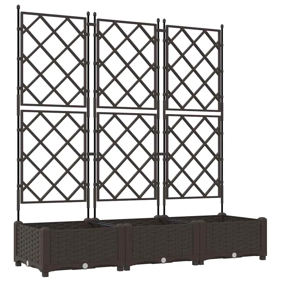 Cache-pot de jardin 3 pc Marron 120 x 40 x 125,5 cm PP - 2