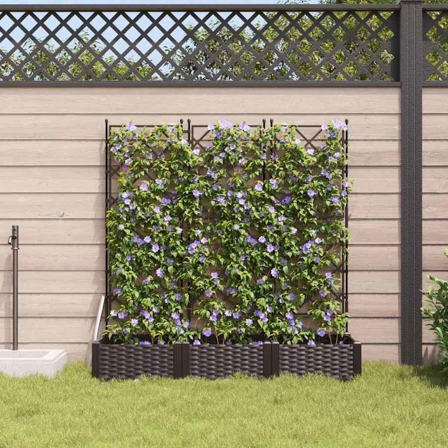 Cache-pot de jardin 3 pc Marron 120 x 40 x 125,5 cm PP - 3