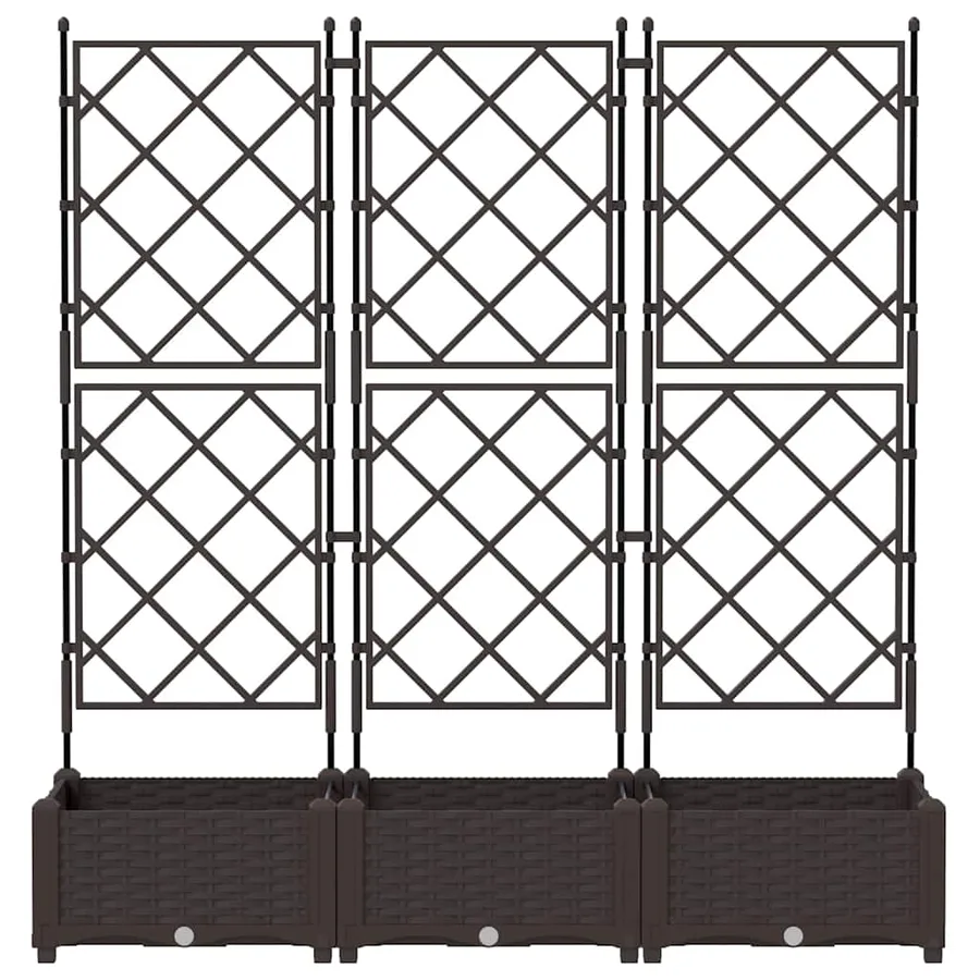 Cache-pot de jardin 3 pc Marron 120 x 40 x 125,5 cm PP - 5
