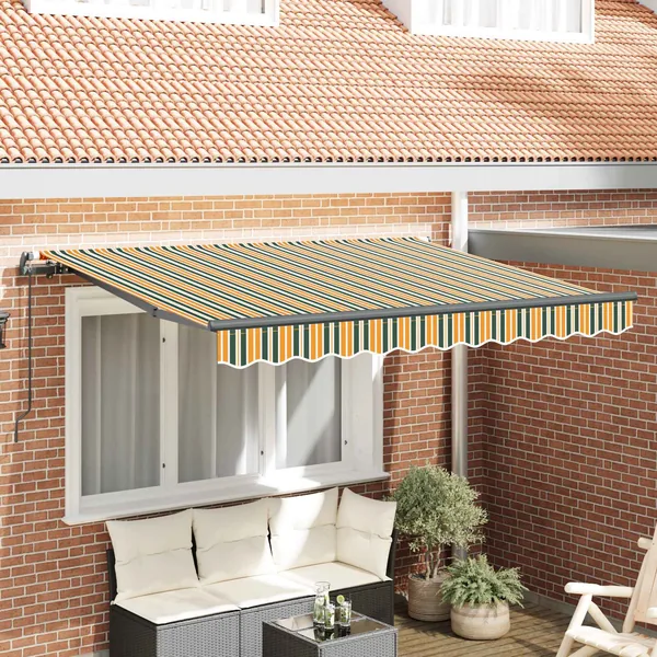 Auvent Rétractable Vert 300 x 200 cm tissu