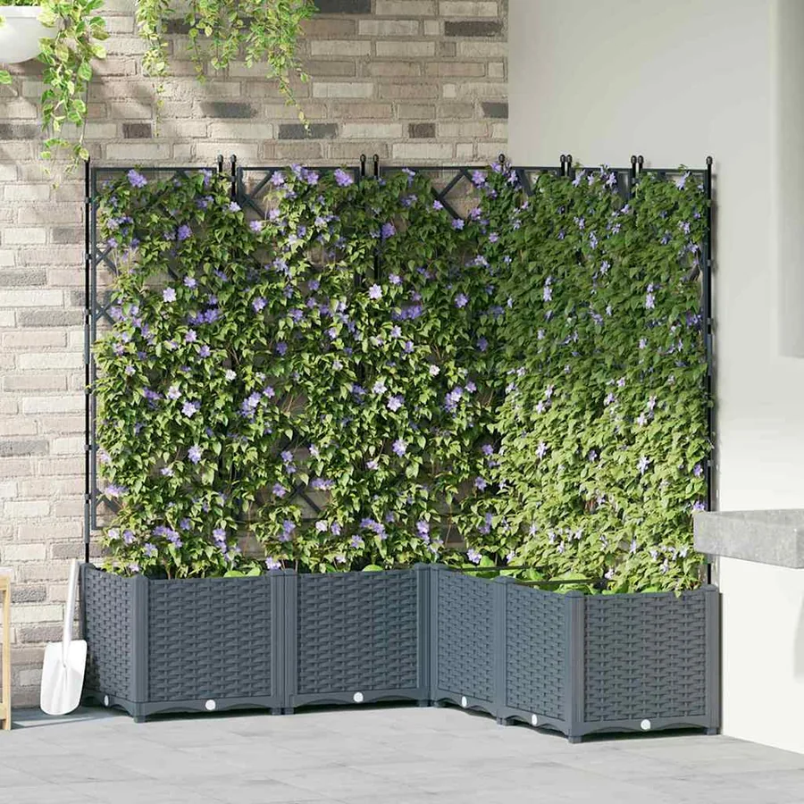 Cache-pot de jardin 5 pc Gris clair 120 x 120 x 143 cm PP