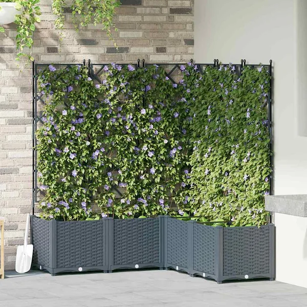 Cache-pot de jardin 5 pc Gris clair 120 x 120 x 143 cm PP
