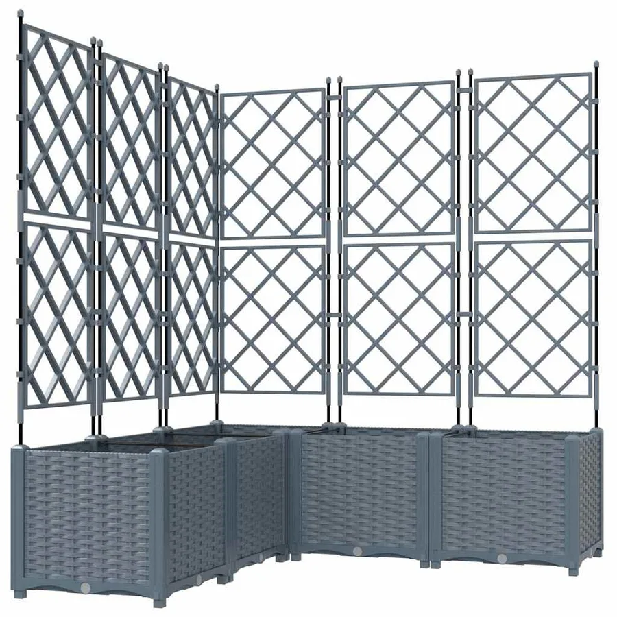 Cache-pot de jardin 5 pc Gris clair 120 x 120 x 143 cm PP - 2