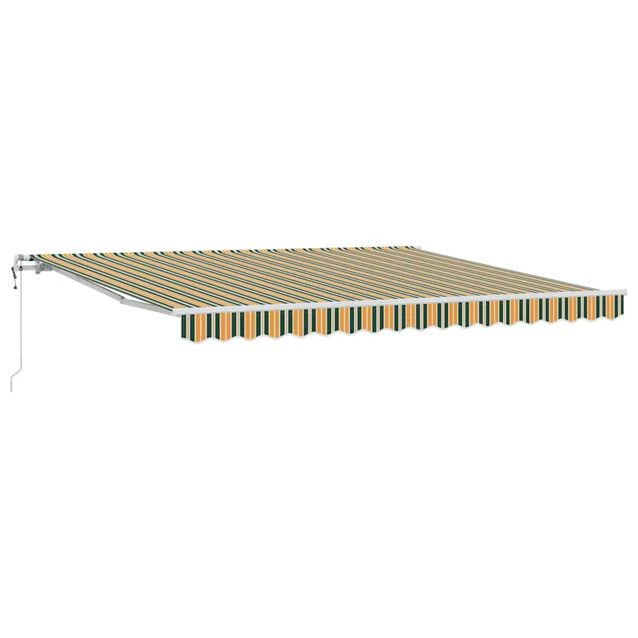 Auvent rétractable Vert et jaune 400 × 350 cm - 2