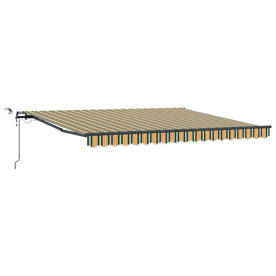 Auvent rétractable Vert et jaune 400 × 350 cm Polyester - 2