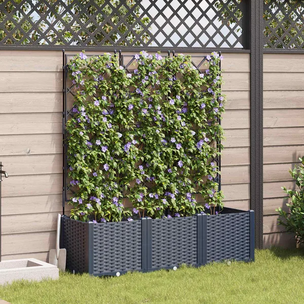 Cache-pot de jardin 3 pc Gris 120 x 40 x 143 cm PP