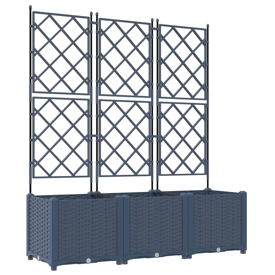 Cache-pot de jardin 3 pc Gris 120 x 40 x 143 cm PP - 2