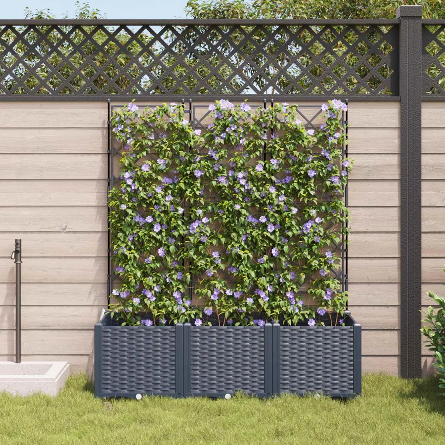 Cache-pot de jardin 3 pc Gris 120 x 40 x 143 cm PP - 3