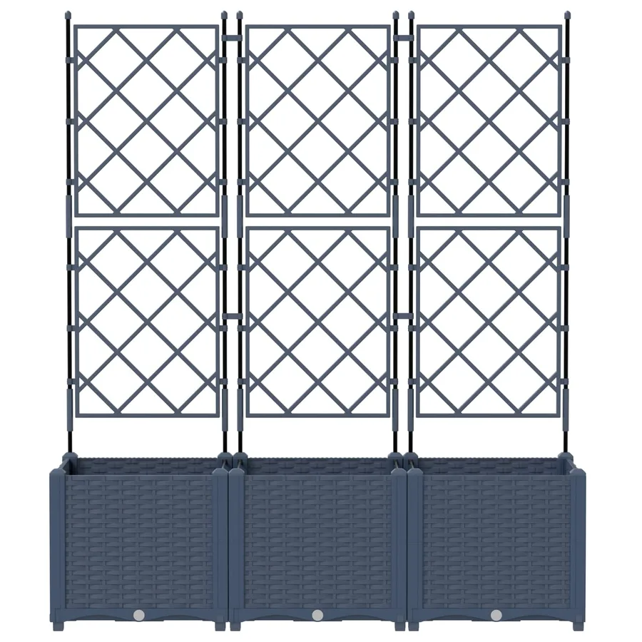 Cache-pot de jardin 3 pc Gris 120 x 40 x 143 cm PP - 4