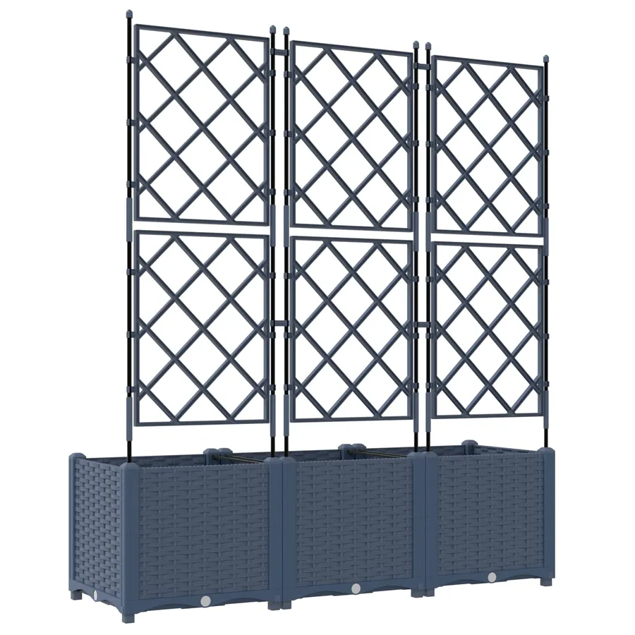 Cache-pot de jardin 3 pc Gris 120 x 40 x 143 cm PP - 6