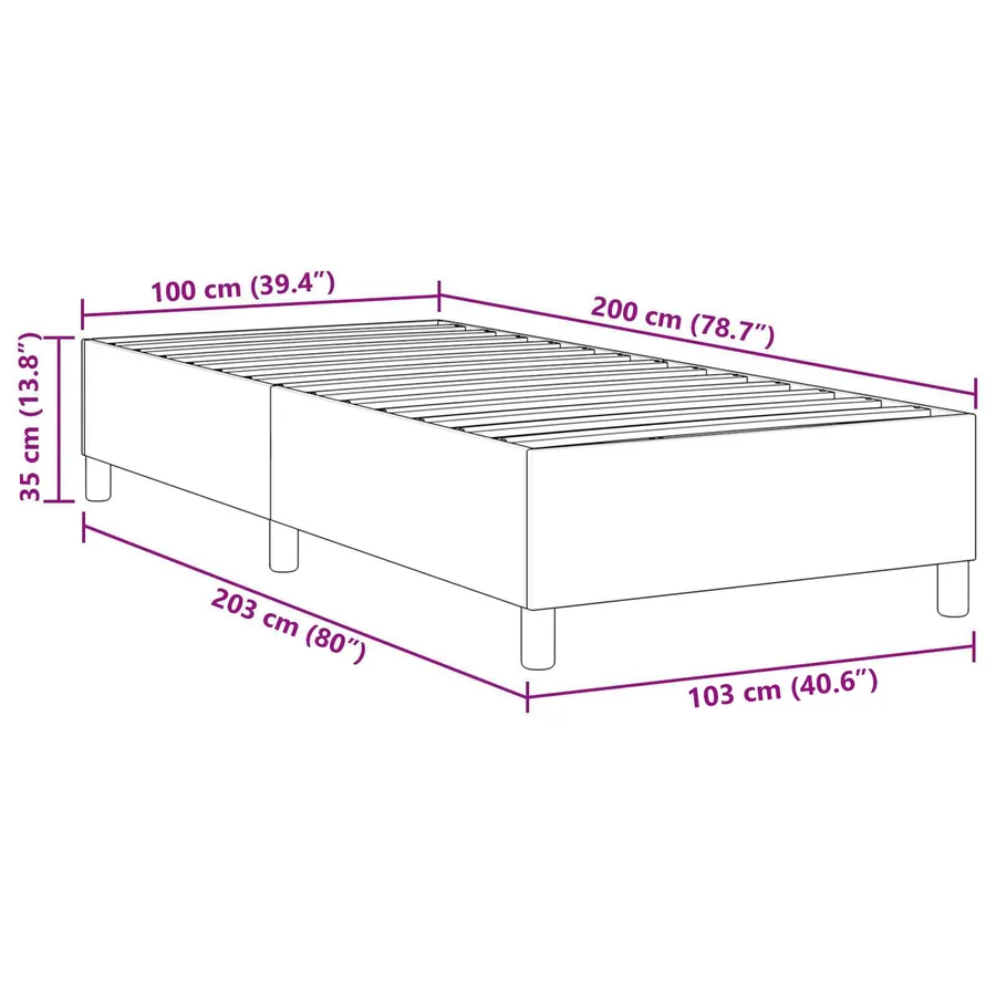 Cadre de lit plateforme Gris clair 100 x 200 cm - 10