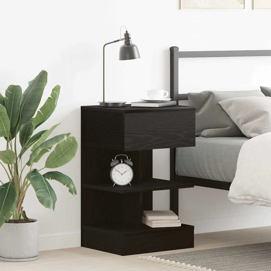 Cabinet de chevet Chêne noir 40 x 35 x 65 cm Bois d'ingénierie
