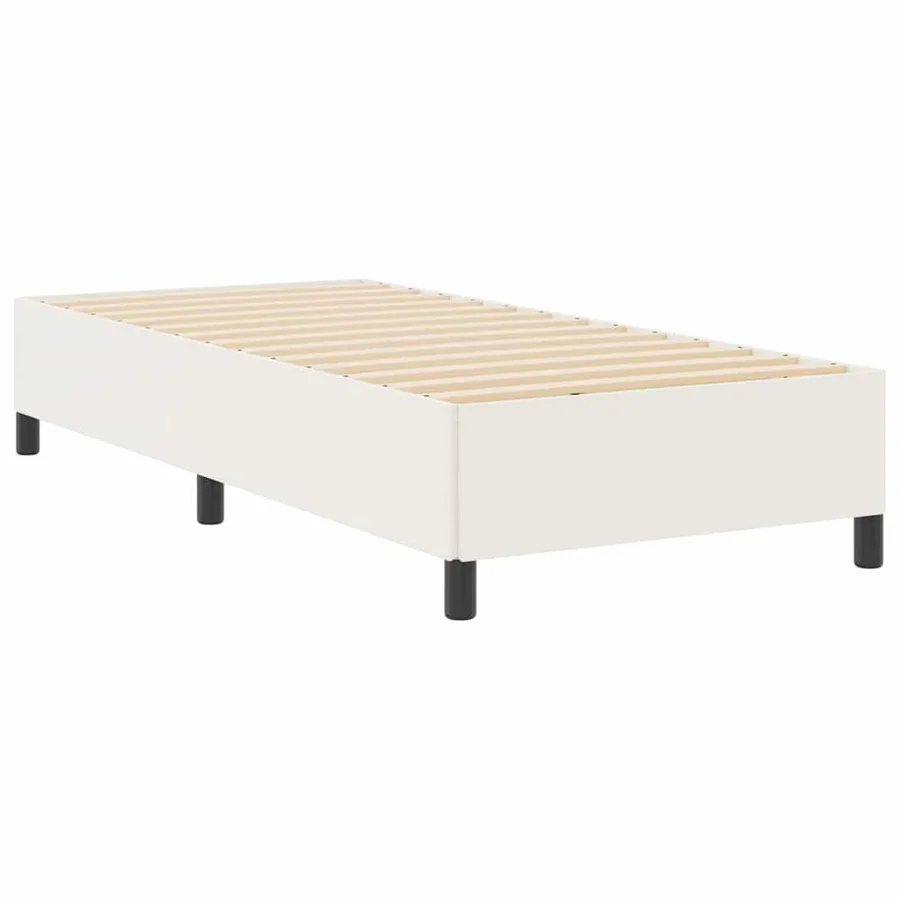 Lit à ressorts Crème 100 x 200 cm Tissu en velours côtelé - 4