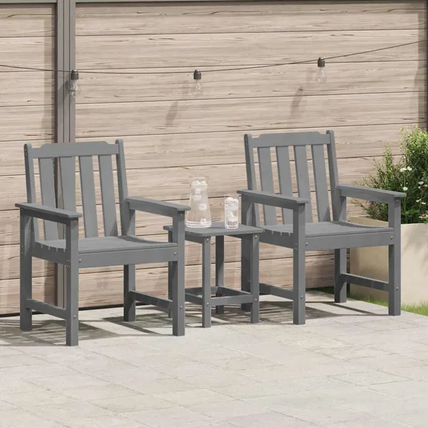Chaise de jardin. 2 pcs Gris clair 65,5 x 59 x 88 cm HDPE