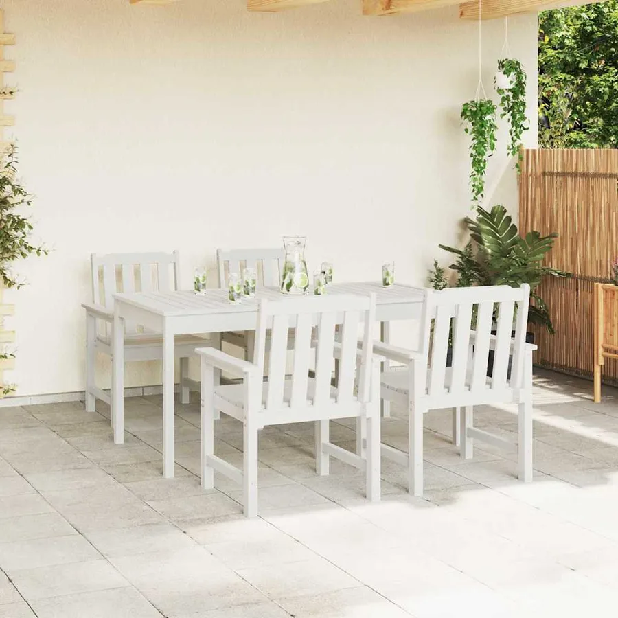 Chaise de jardin 4 pcs Blanc 65,5 x 59 x 88 cm Polyéthylène - 3