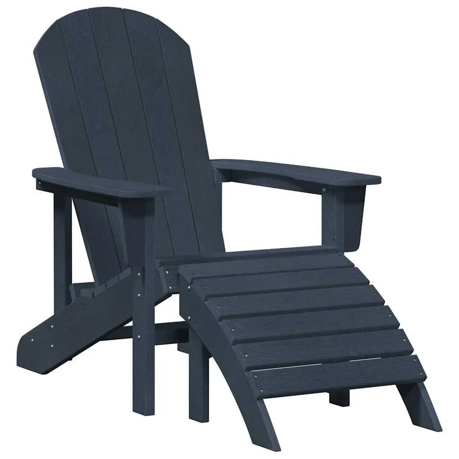 Chaise de jardin 3 pcs Bleu marine Polyéthylène - 5