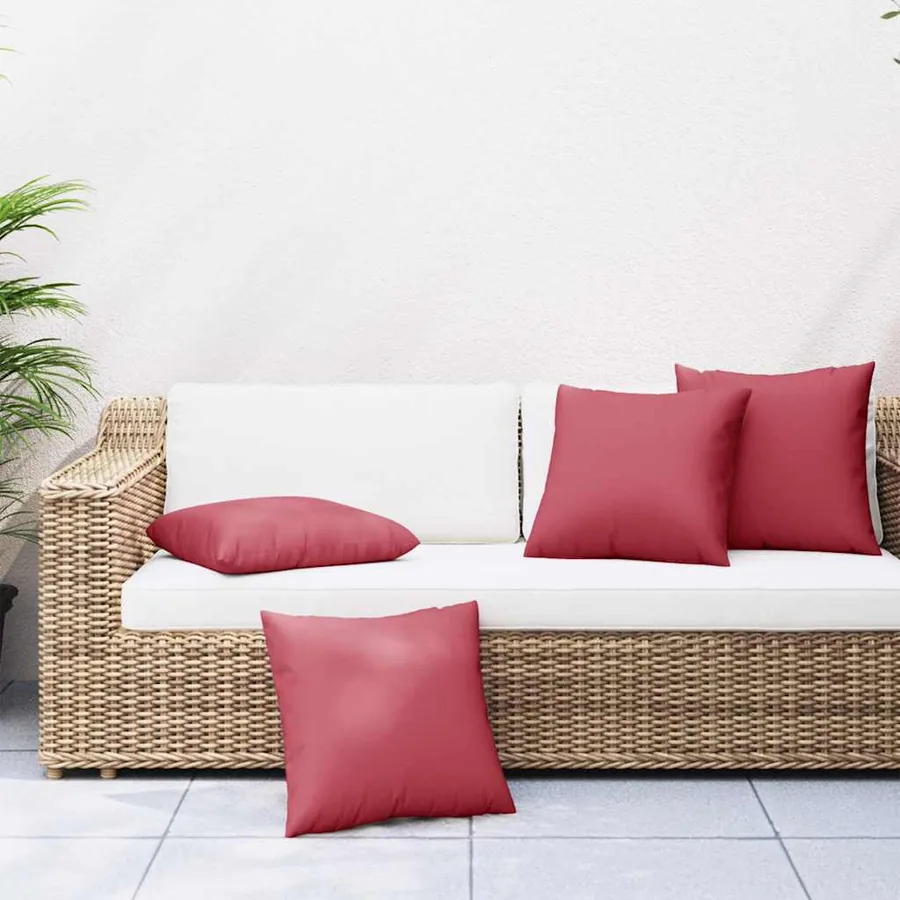 Coussins de canapé 4 pcs rouge vin 60x60 cm tissu