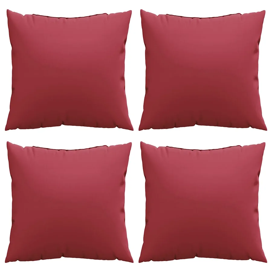Coussins de canapé 4 pcs rouge vin 60x60 cm tissu - 4