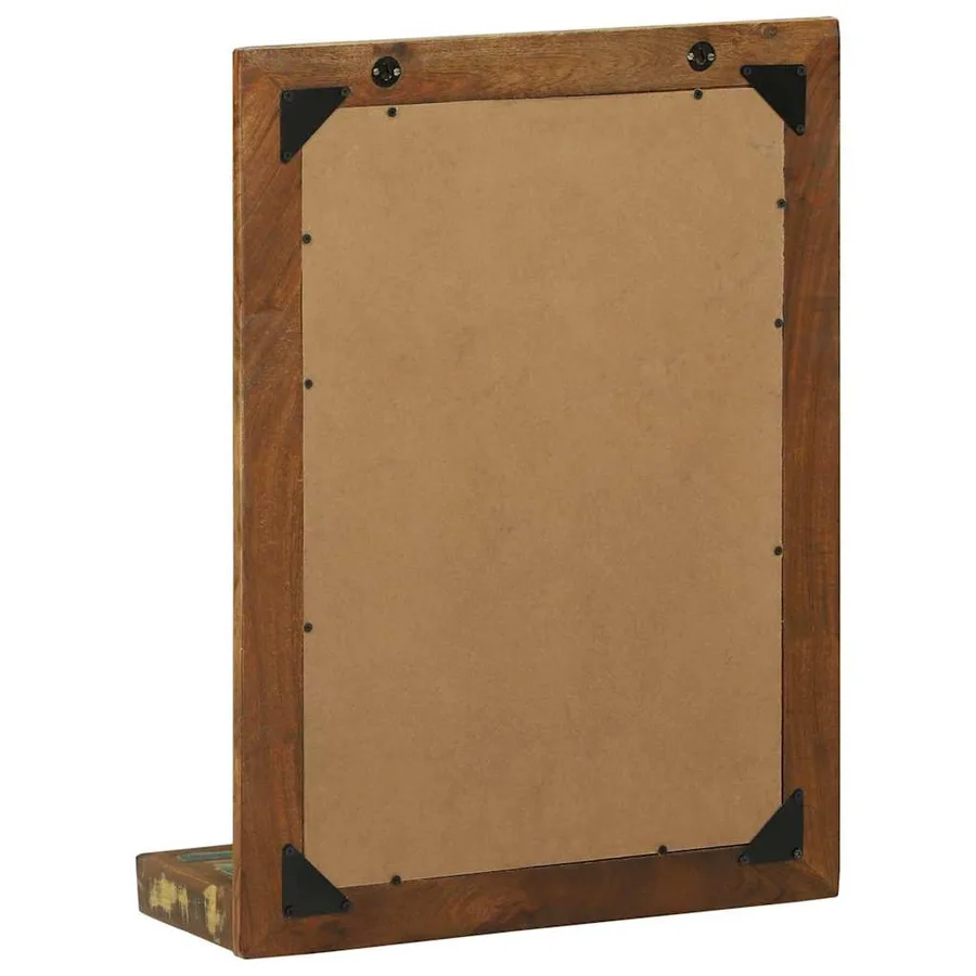 Miroir de salle de bain avec étagère Marron Bois Recyclé Solide - 6