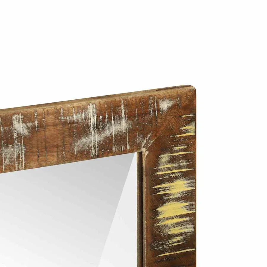 Miroir de salle de bain avec étagère Marron Bois Recyclé Solide - 7