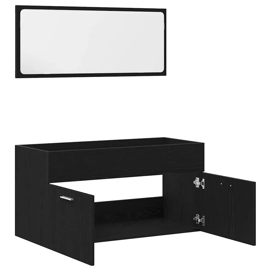Ensemble de mobilier de salle de bain 2 pcs Chêne noir - 5