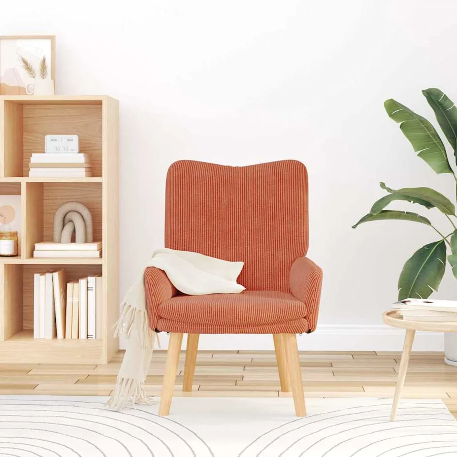 fauteuil Rouge orange 63 x 67 x 94 cm tissu - 3