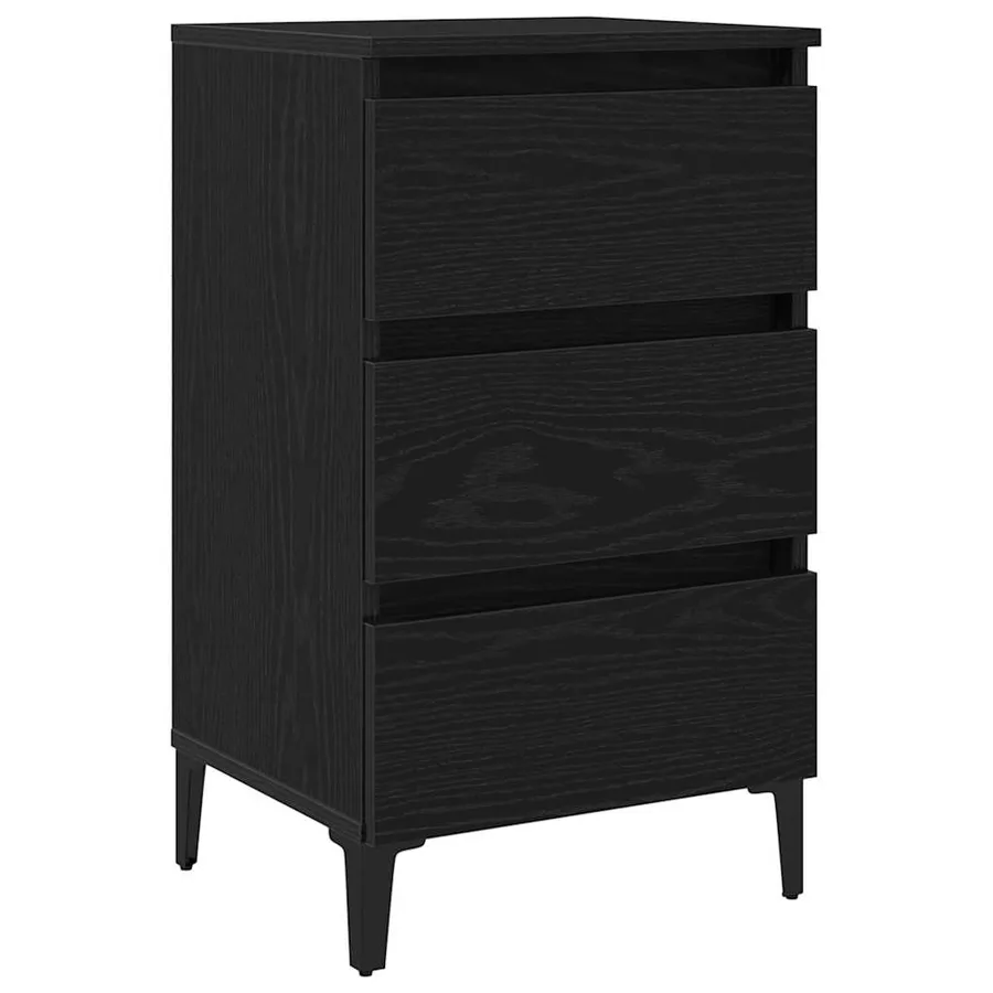 Cabinet de chevet Chêne noir 40 x 35 x 69 cm Bois d'ingénierie - 2