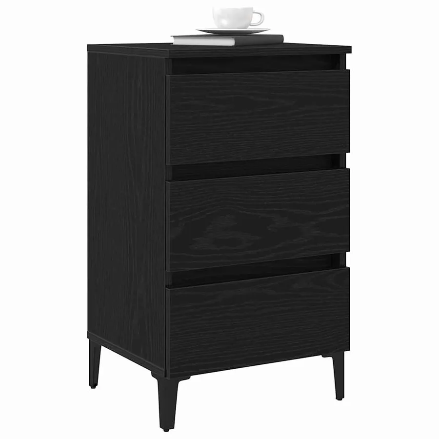 Cabinet de chevet Chêne noir 40 x 35 x 69 cm Bois d'ingénierie - 3