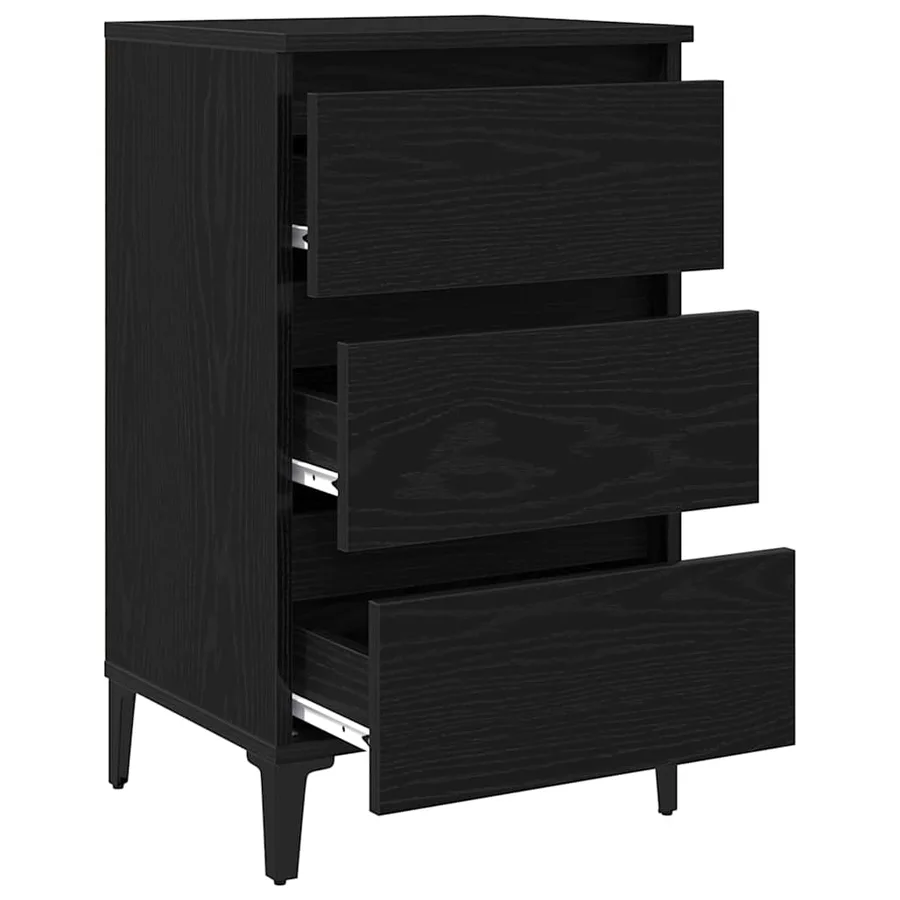 Cabinet de chevet Chêne noir 40 x 35 x 69 cm Bois d'ingénierie - 5