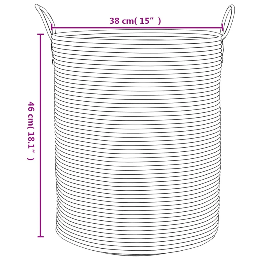 Panier de rangement beige et blanc Ø38x46 cm coton - 9