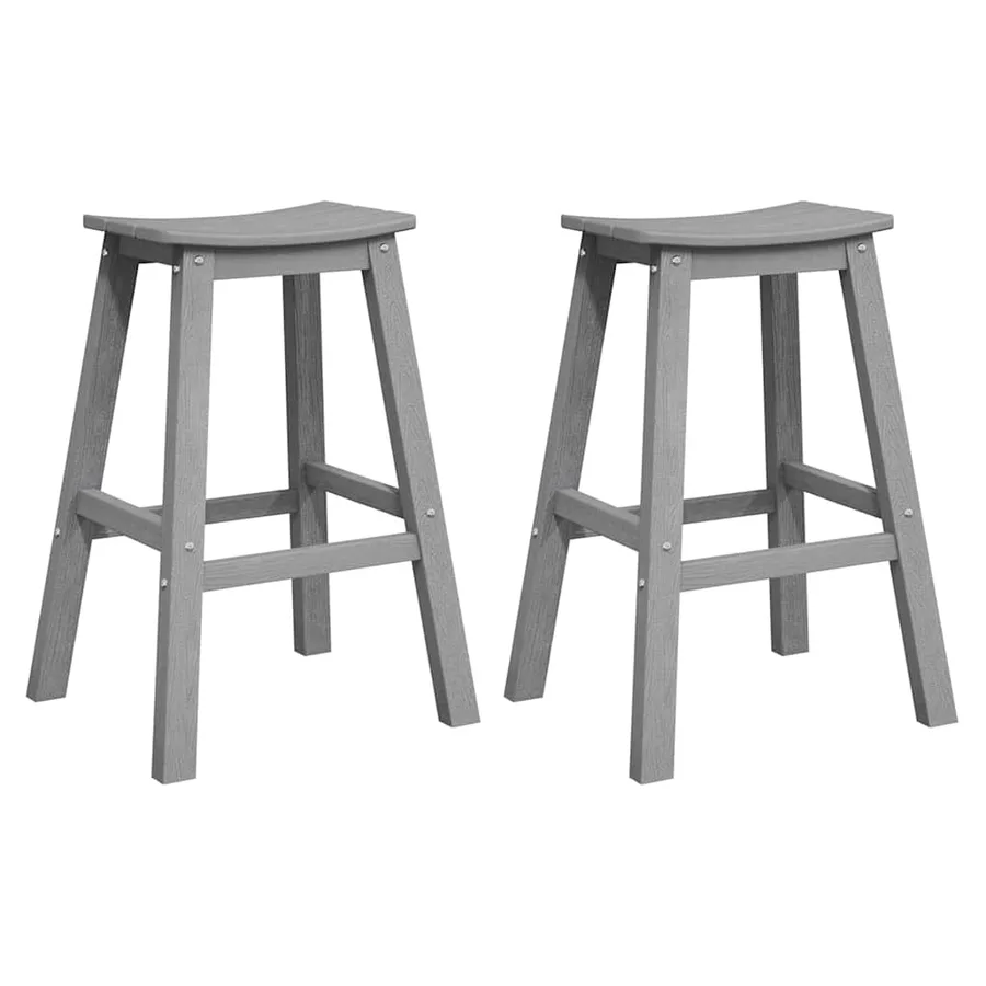 Tabouret de bar 2 pcs Gris clair 52 x 43 x 73,5 cm HDPE - 2