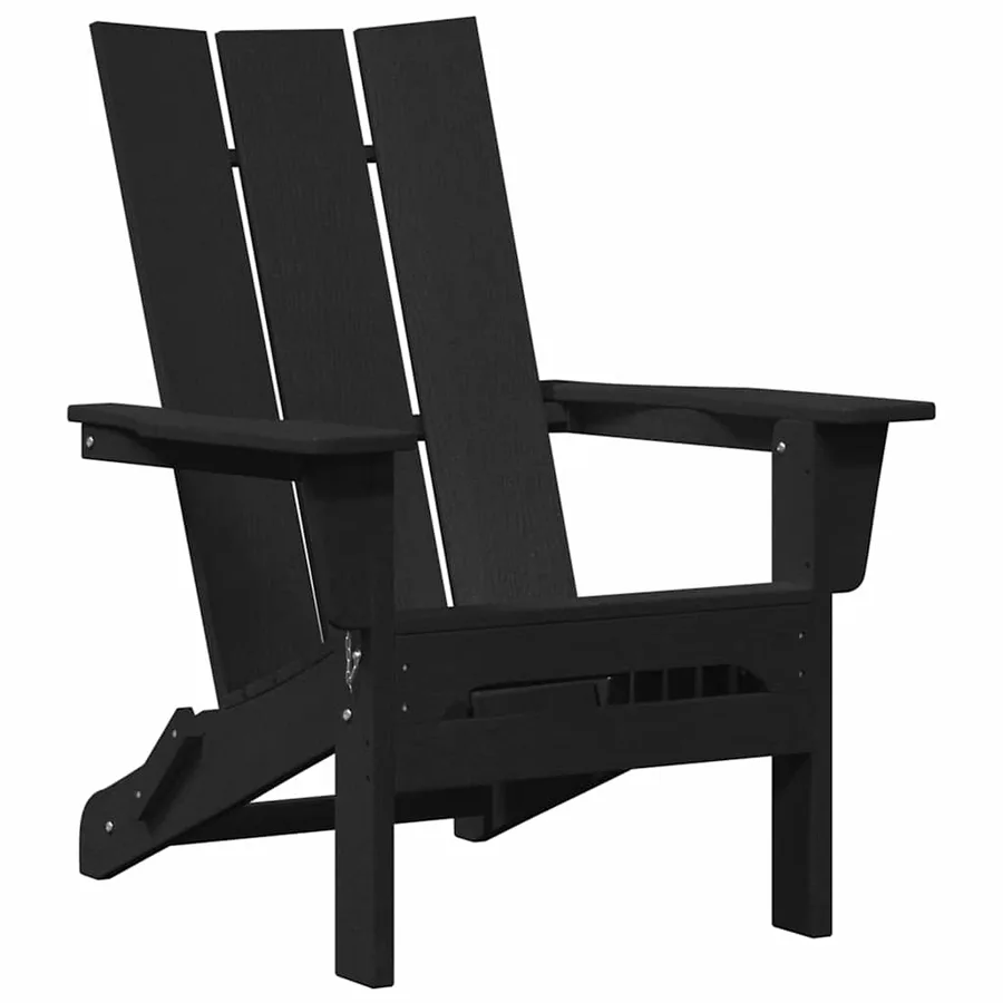 Chaise de jardin 3 pcs Noir 80.5 x 74.5 x 92 cm Polyéthylène - 5
