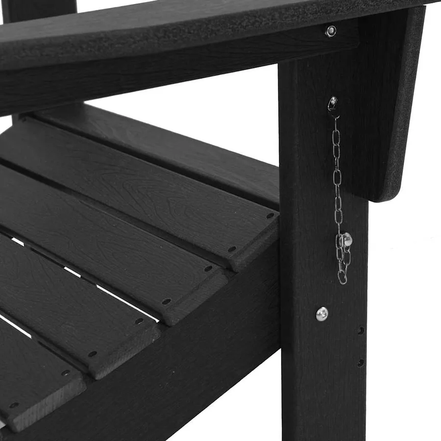 Chaise de jardin 3 pcs Noir 80.5 x 74.5 x 92 cm Polyéthylène - 7