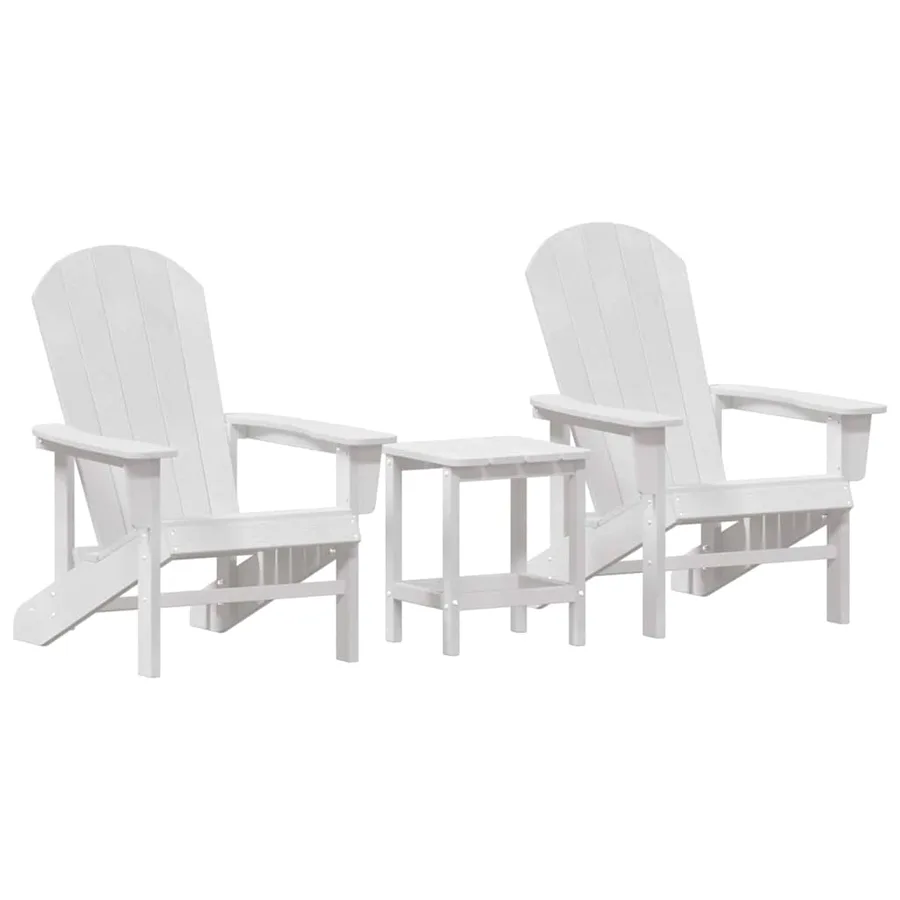 Chaise de jardin 3 pcs Blanc Polyéthylène - 2