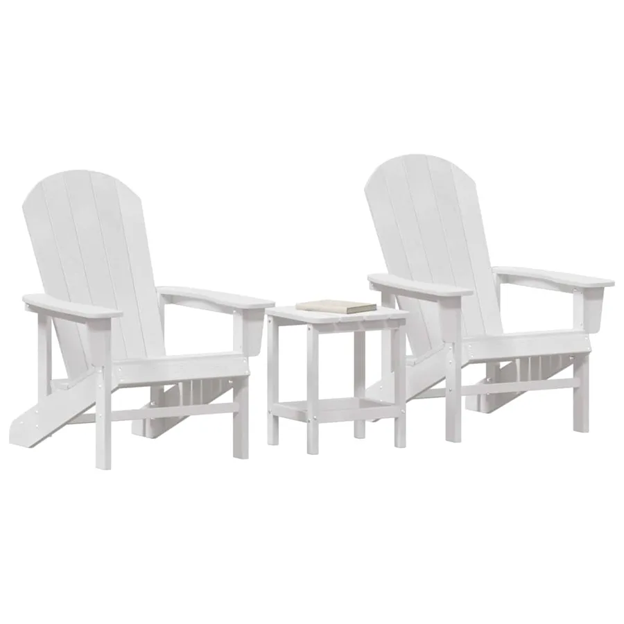 Chaise de jardin 3 pcs Blanc Polyéthylène - 3