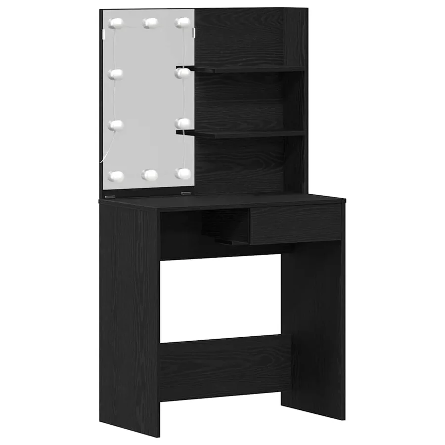 Ensemble de table de maquillage LED 2 pcs Chêne noir - 7